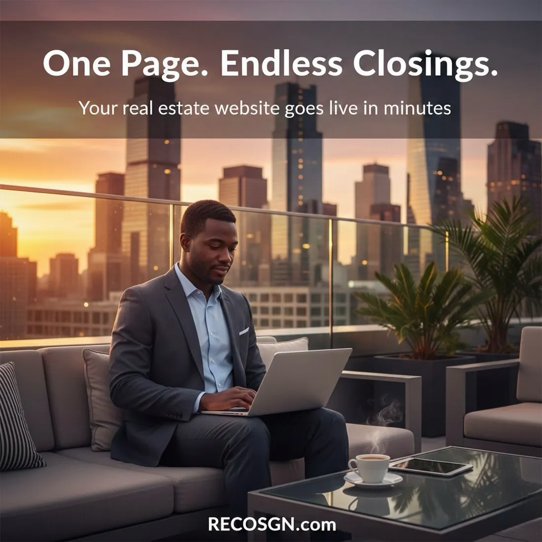 THE FUTURE OF REAL ESTATE WEBSITES IS ONE PAGE AND IT BELONGS TO RECOSGN BY COSGN